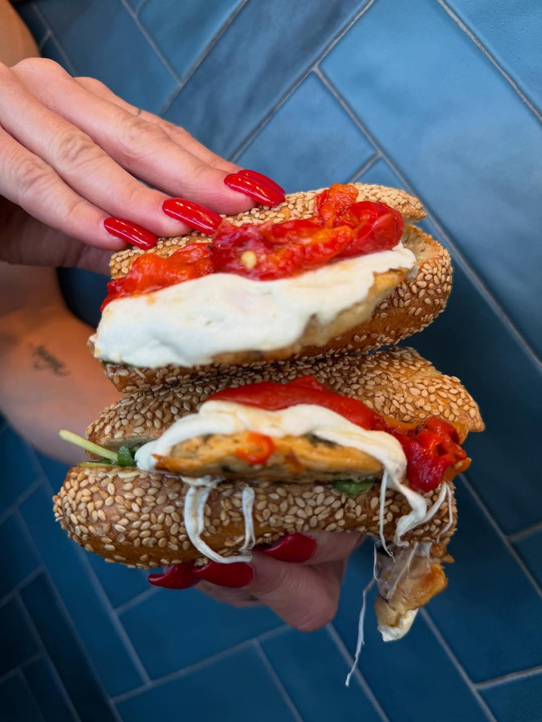 Fresh pizza slice with basil and mozzarella